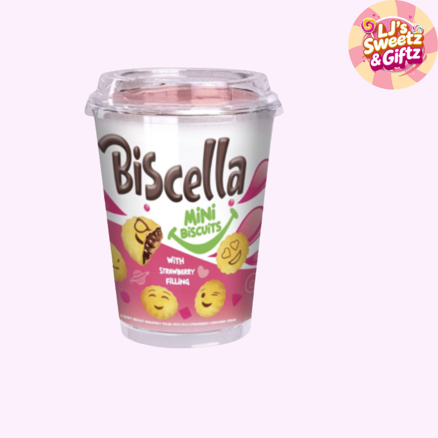 Biscella Strawberry Filled Mini Biscuit