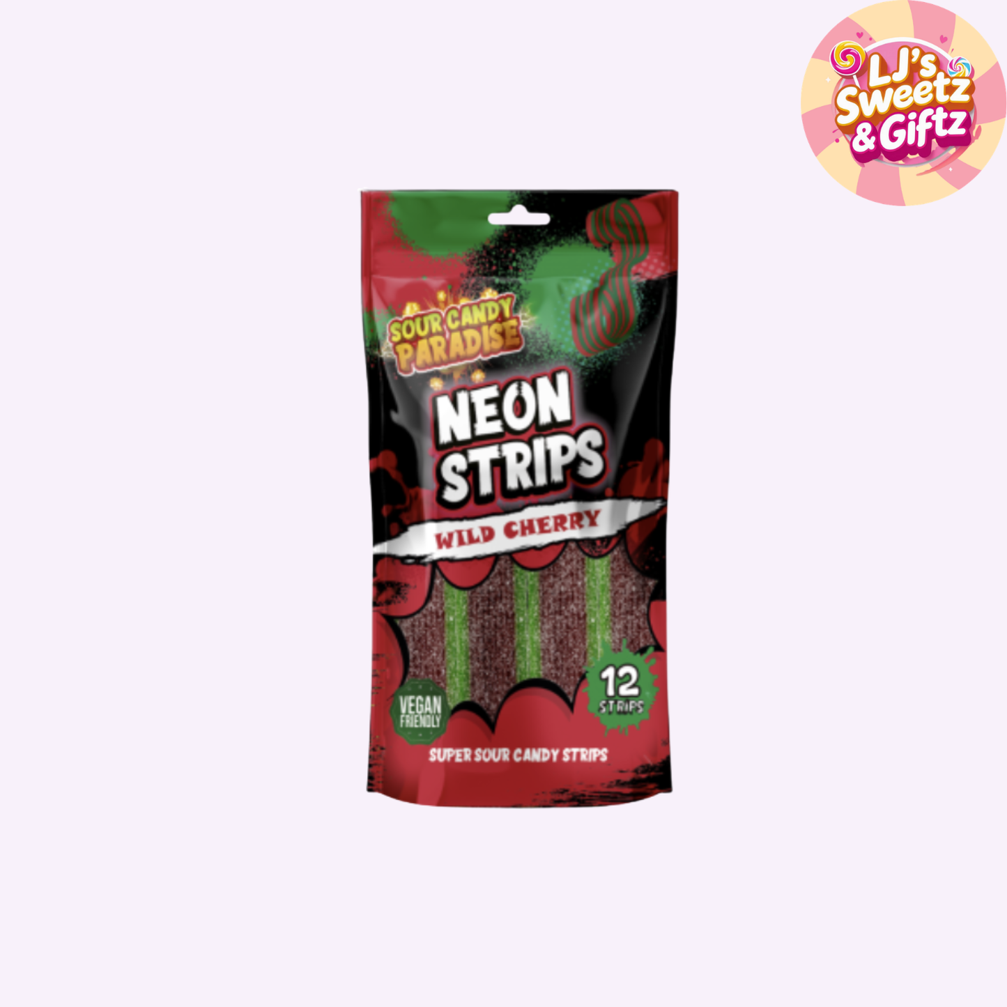 Candy Paradise Neon Strips Wild Cherry 130g