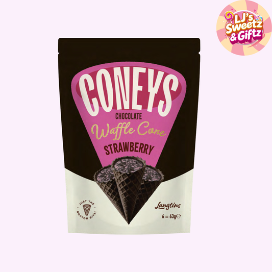 Coneys Chocolate Waffle Cone Strawberry Flavour 63g